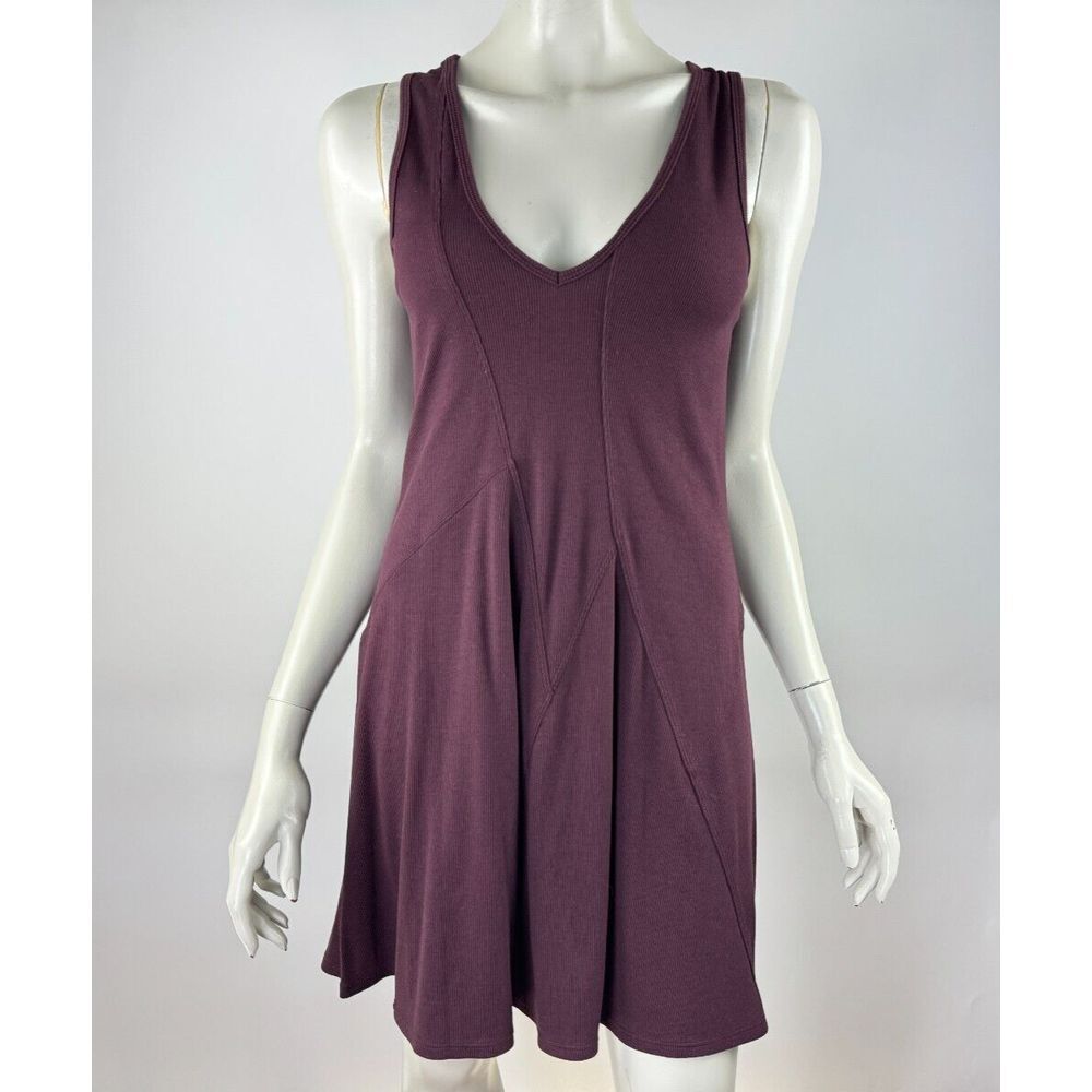 Lululemon Ribbed Modal-Cotton Dress Cassis Women 2? NWOT Fit & Flare Stretch
